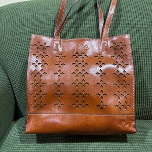 Patricia Nash Toscano Leather Tote Bag  -  Tan Color - NWT
